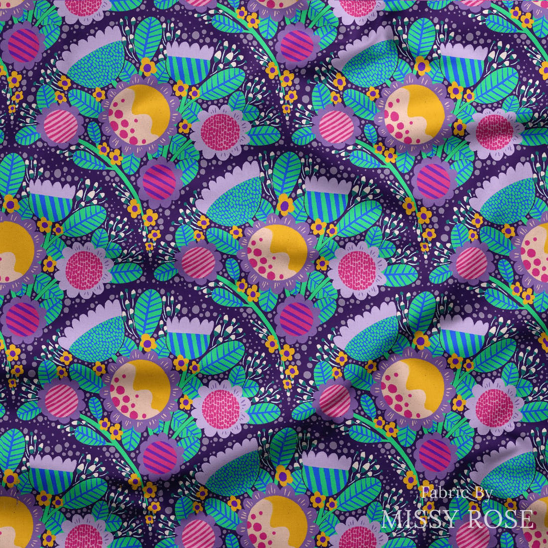 Rosie Browett 31 draped fabric mockup - custom printed fabric by the metre | Fabric by Missy Rose