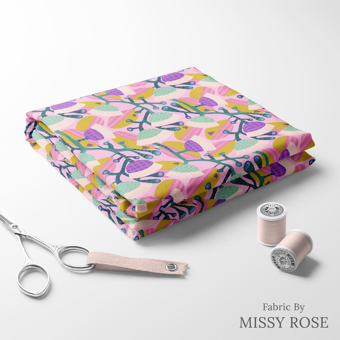 Rosie Browett 33 folded fabric stack with matching thread - pre-order fabric Australia | Fabric by Missy Rose
