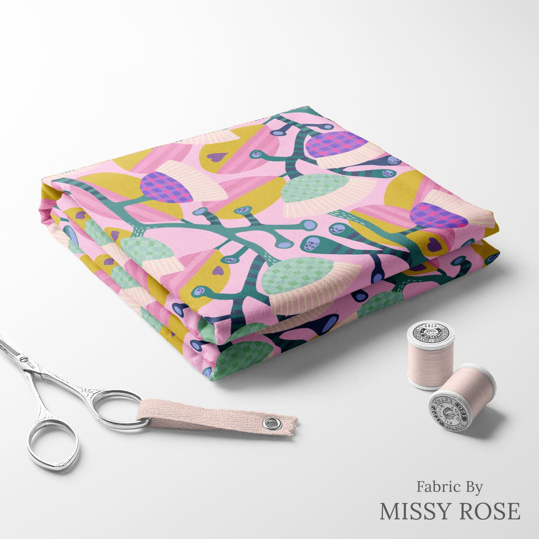 Rosie Browett 33 folded fabric stack with matching thread - pre-order fabric Australia | Fabric by Missy Rose