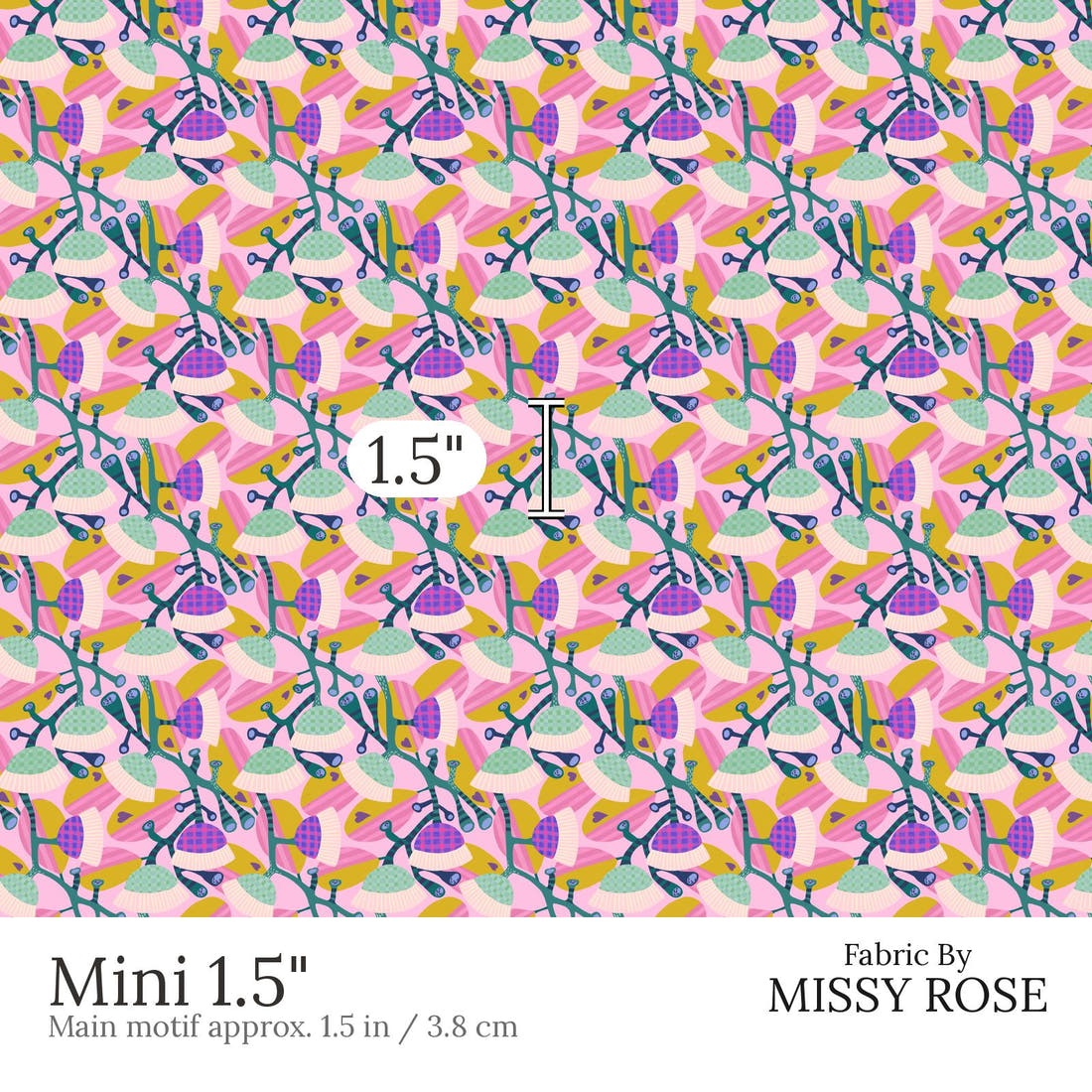 Rosie Browett 33 Mini 1.5 inch print scale guide | Fabric by Missy Rose