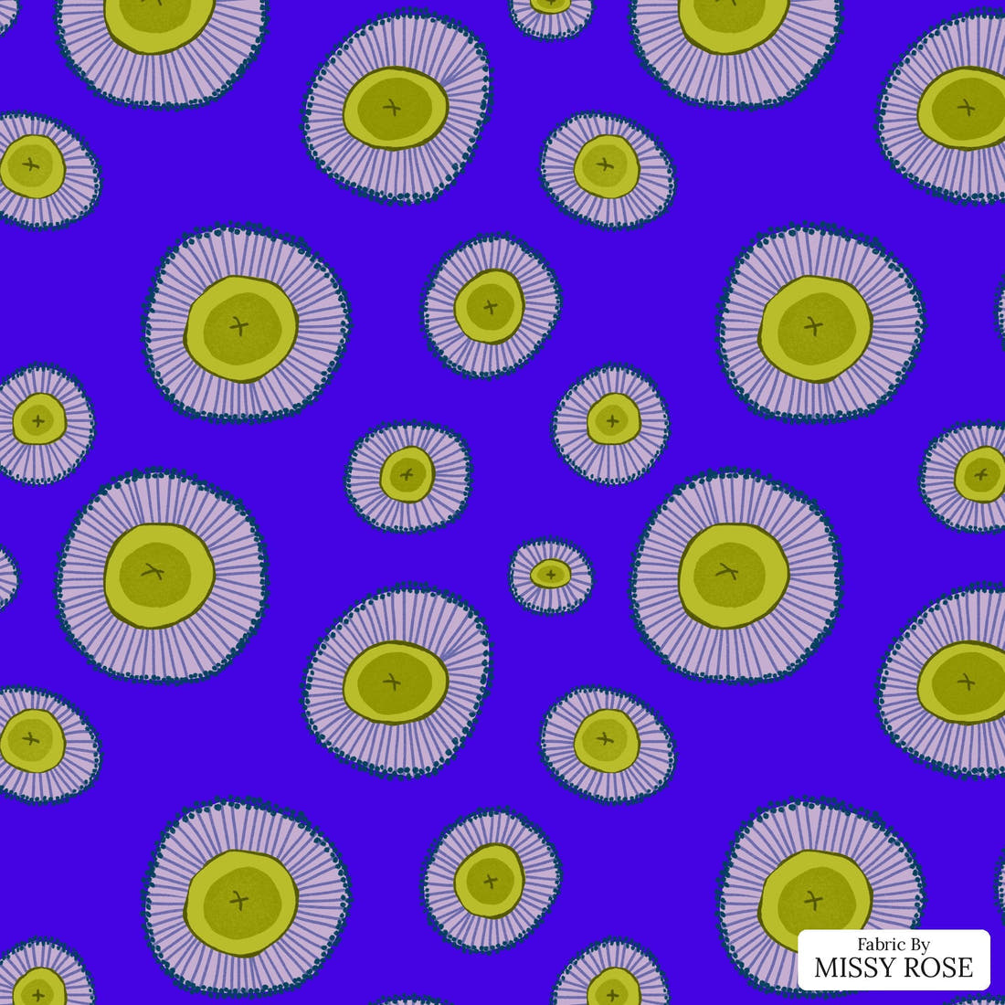 Rosie Browett 34 - flat view of the print, zoom in for detail | Fabric by Missy Rose