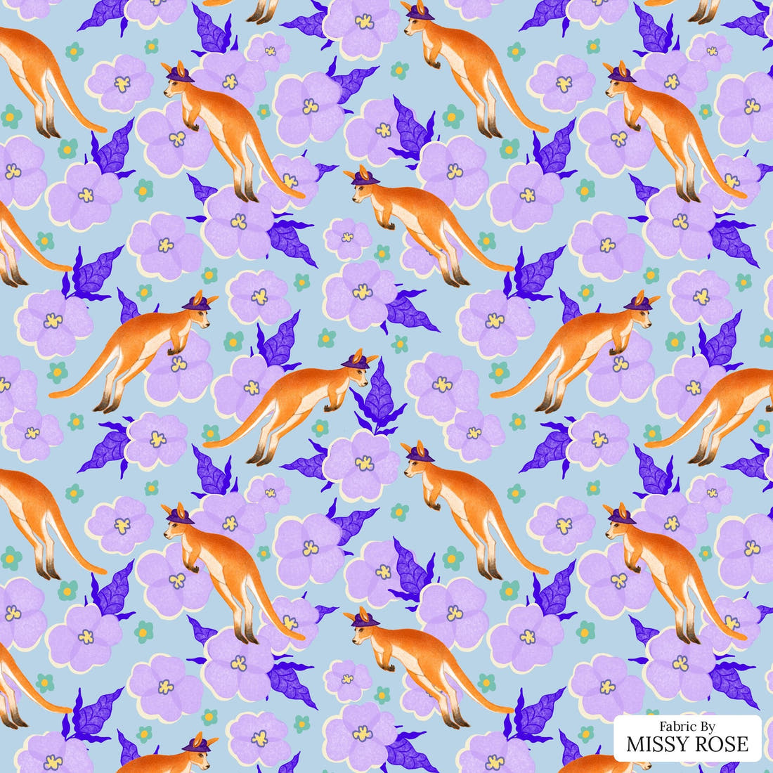 Rosie Browett 35 - flat view of the print, zoom in for detail | Fabric by Missy Rose