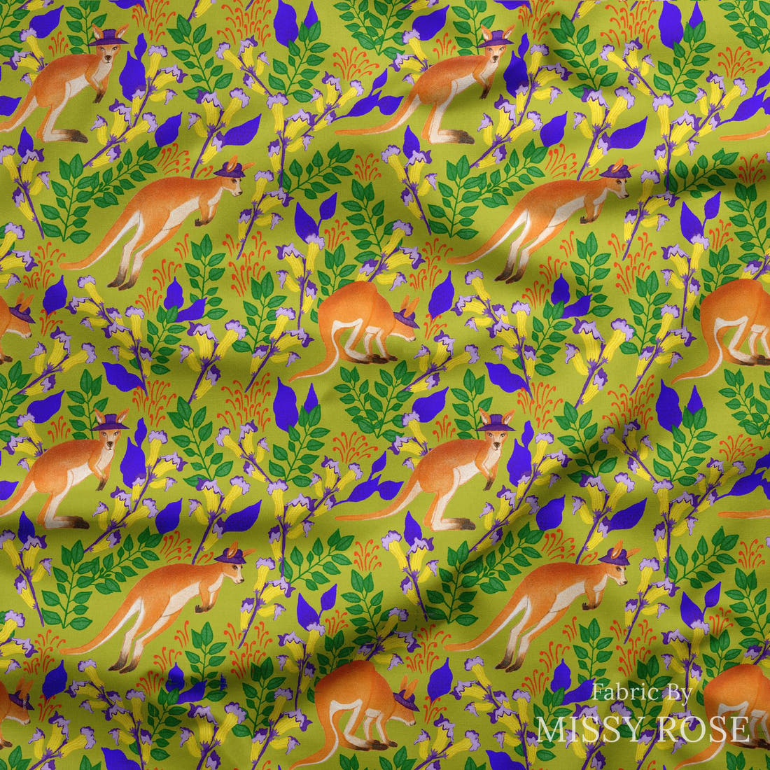 Rosie Browett 36 draped fabric mockup - custom printed fabric by the metre | Fabric by Missy Rose