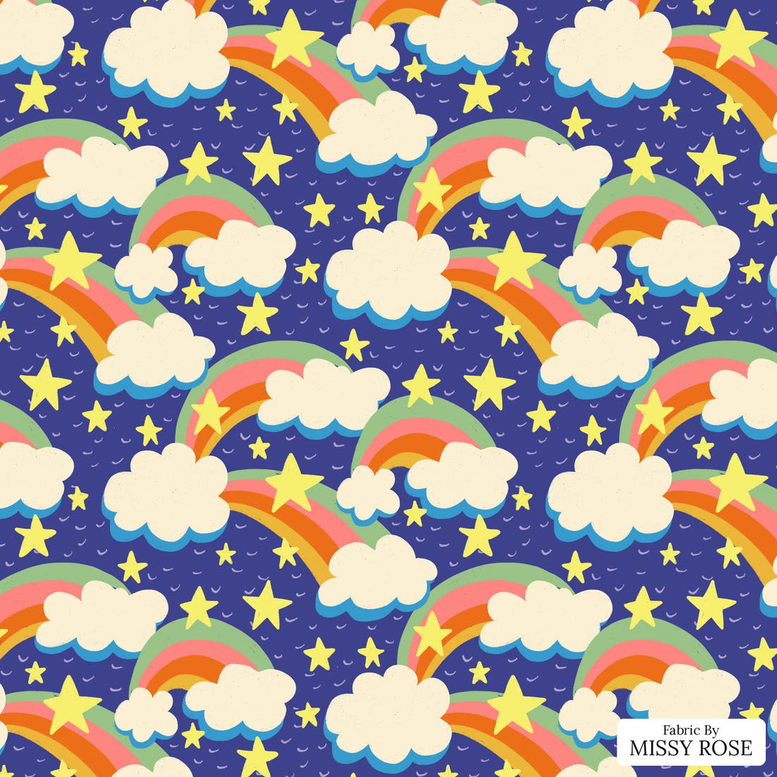 Rosie Browett 37 - flat view of the print, zoom in for detail | Fabric by Missy Rose