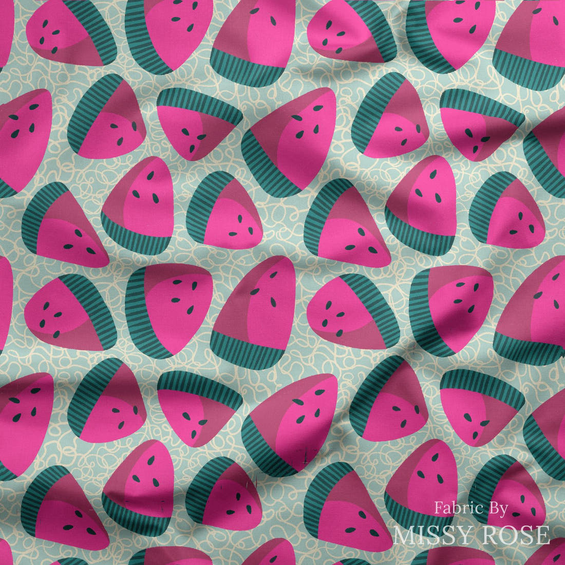Rosie Browett 38 draped fabric mockup - custom printed fabric by the metre | Fabric by Missy Rose