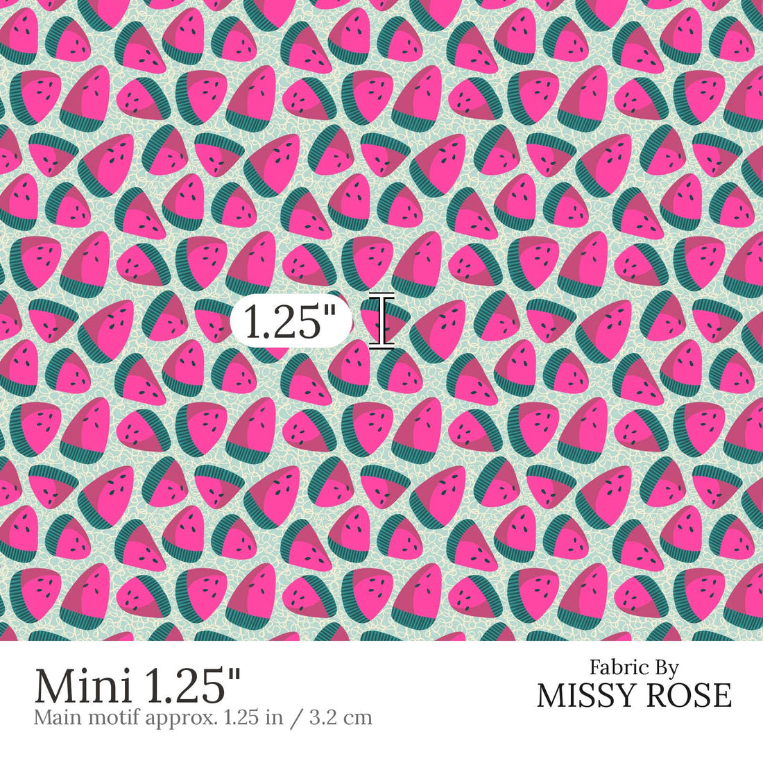 Rosie Browett 38 Mini 1.25 inch print scale guide | Fabric by Missy Rose