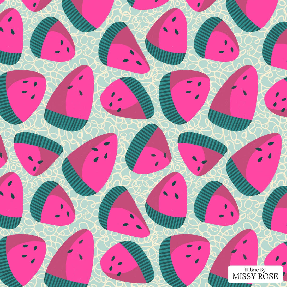 Rosie Browett 38 - flat view of the print, zoom in for detail | Fabric by Missy Rose