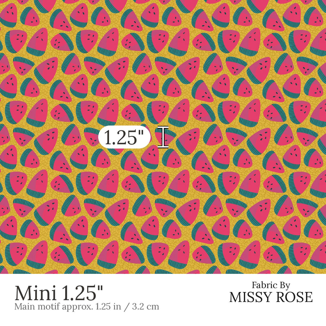 Rosie Browett 39 Mini 1.25 inch print scale guide | Fabric by Missy Rose