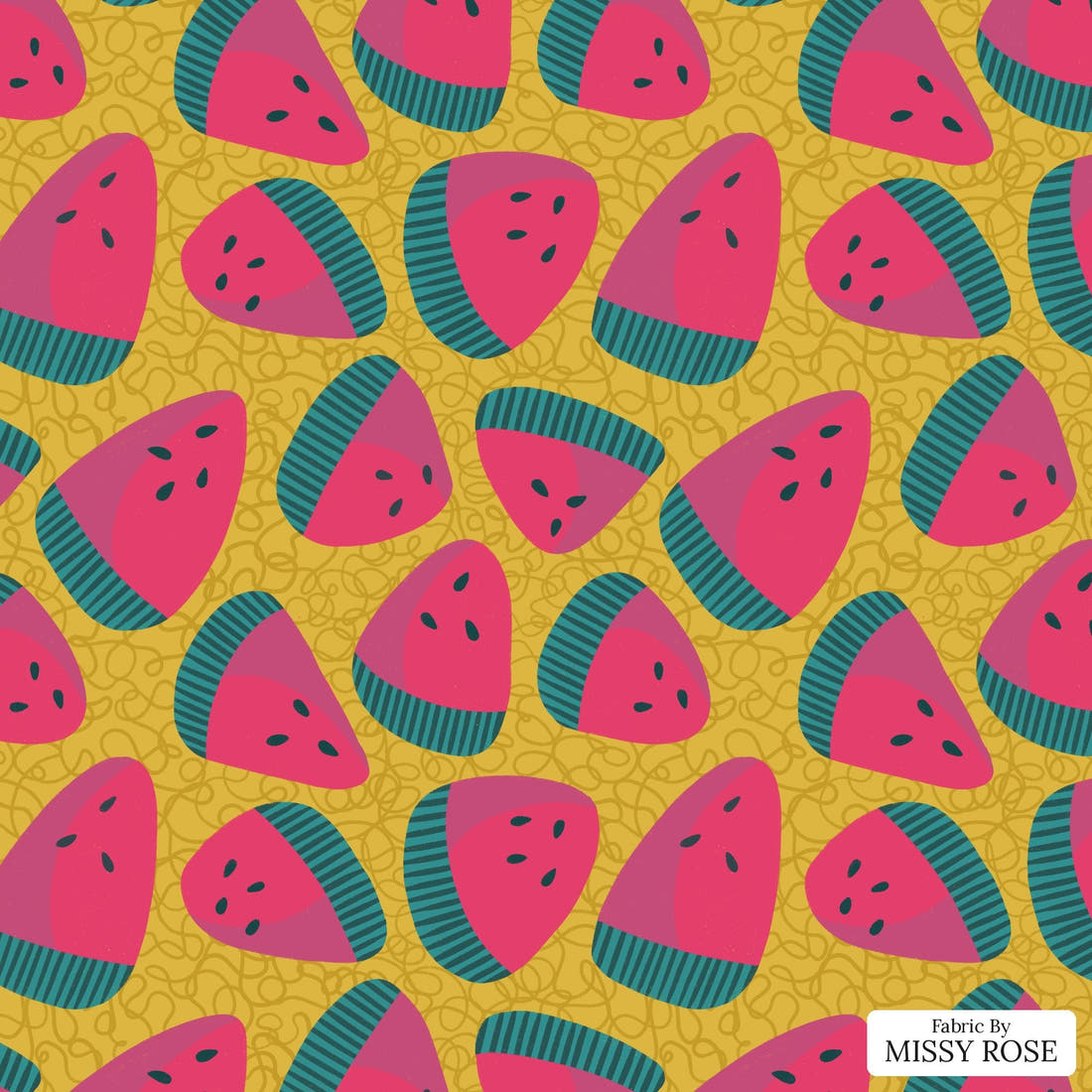 Rosie Browett 39 - flat view of the print, zoom in for detail | Fabric by Missy Rose