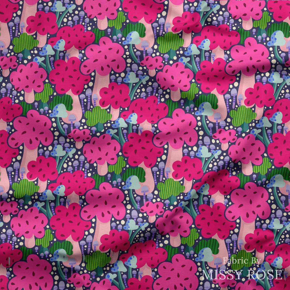 Rosie Browett 40 draped fabric mockup - custom printed fabric by the metre | Fabric by Missy Rose