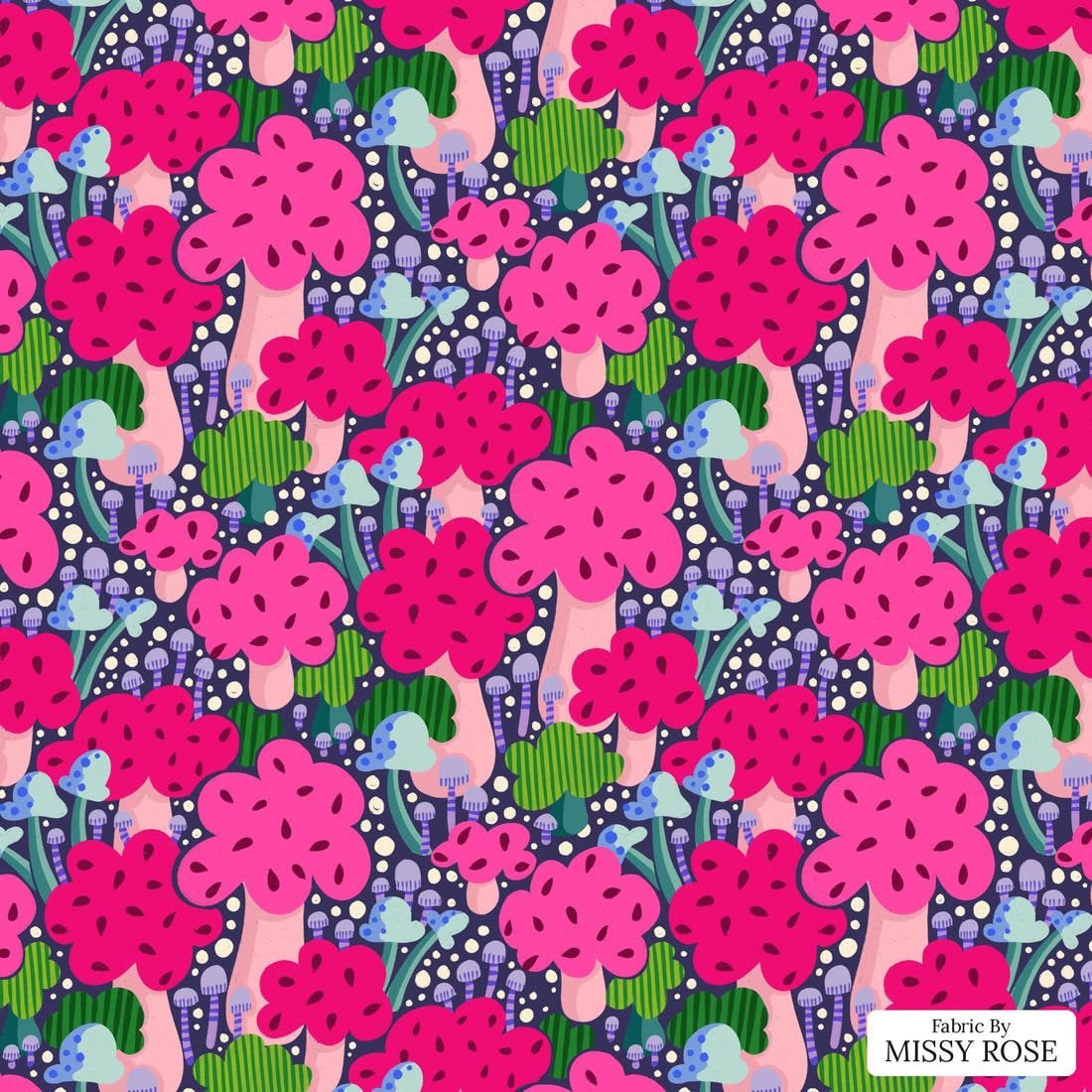 Rosie Browett 40 - flat view of the print, zoom in for detail | Fabric by Missy Rose