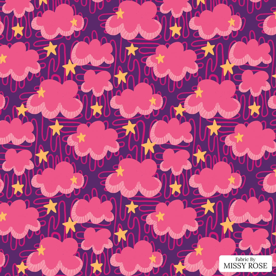 Rosie Browett 41 - flat view of the print, zoom in for detail | Fabric by Missy Rose