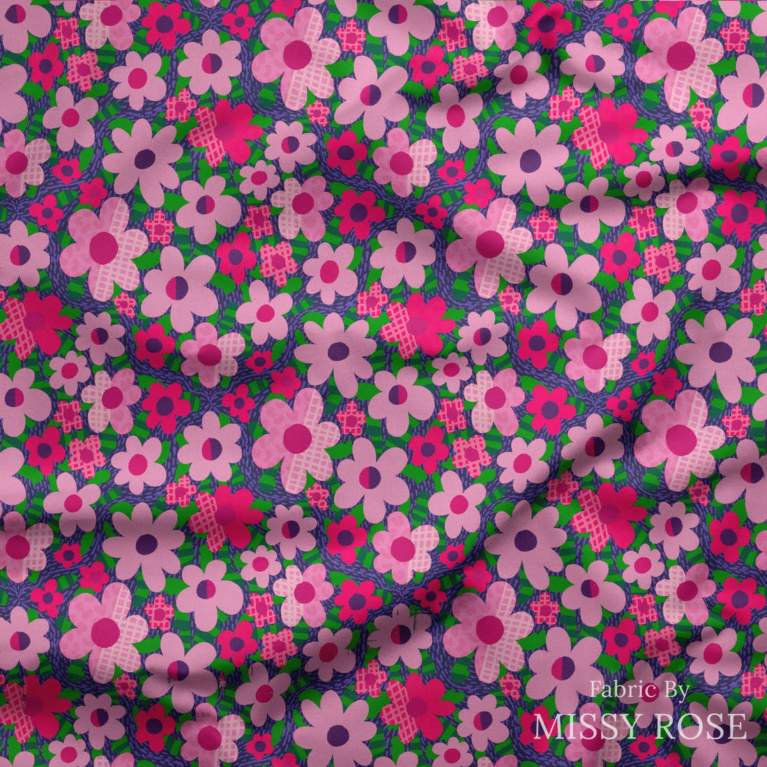 Rosie Browett 42 draped fabric mockup - custom printed fabric by the metre | Fabric by Missy Rose