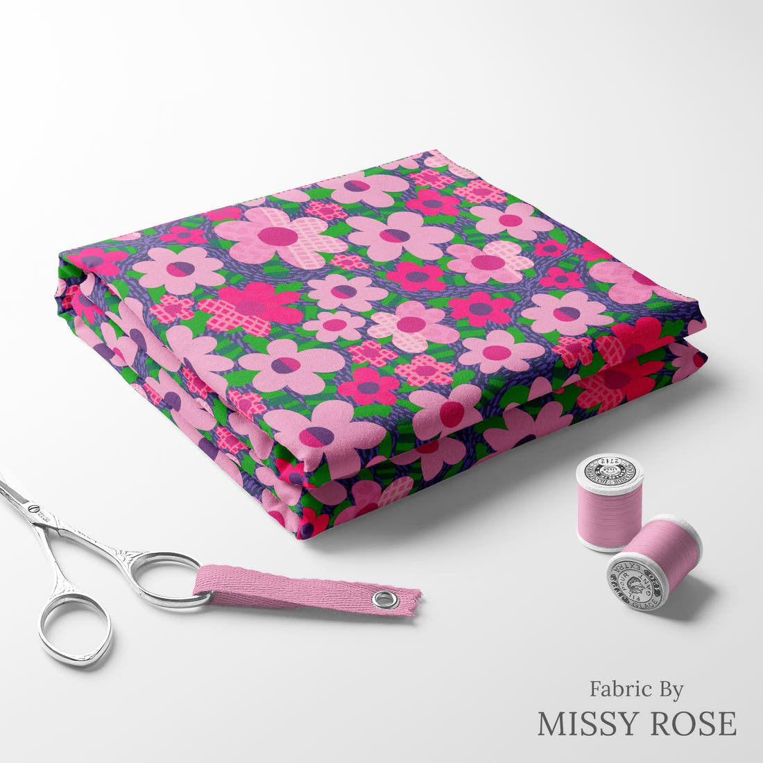 Rosie Browett 42 folded fabric stack with matching thread - pre-order fabric Australia | Fabric by Missy Rose