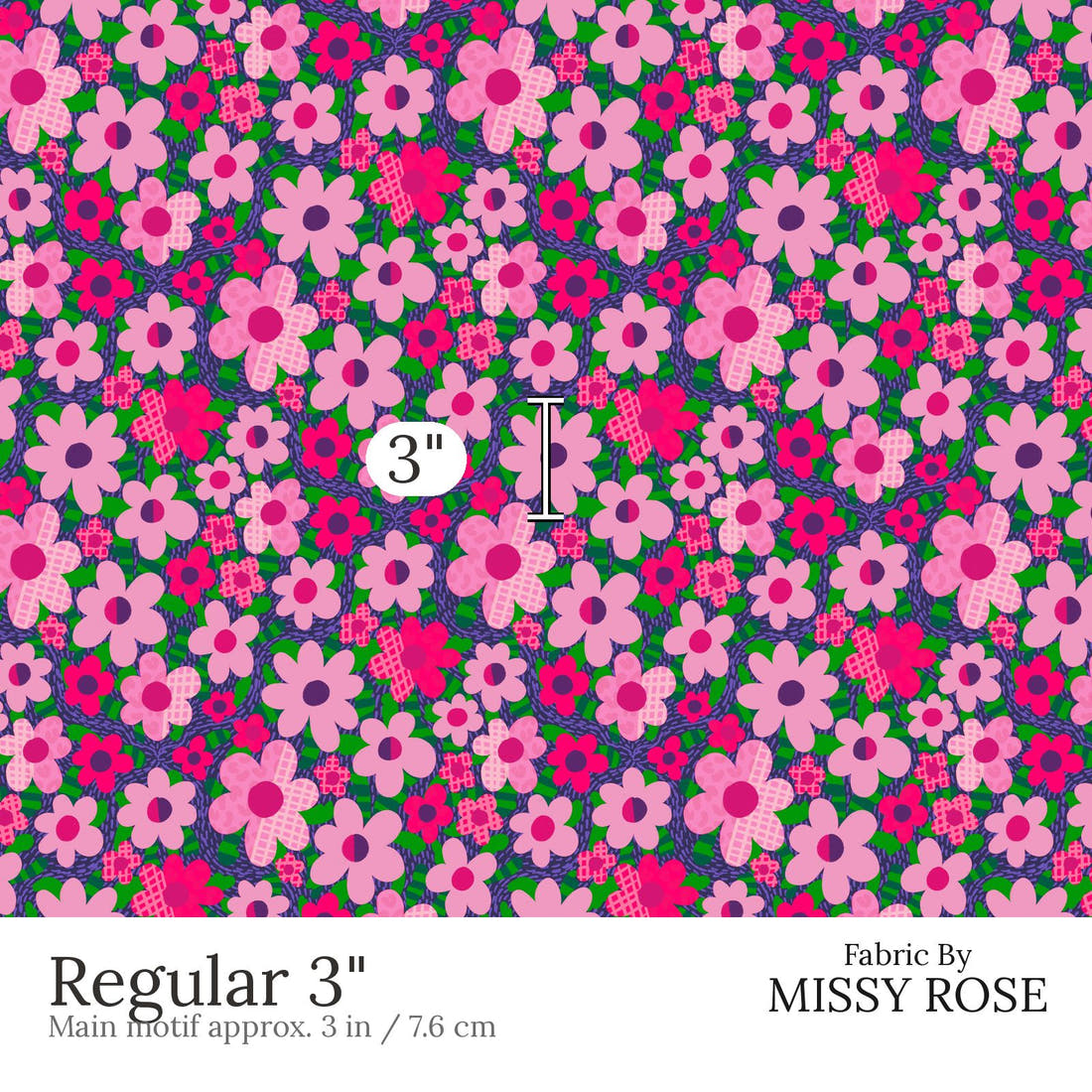 Rosie Browett 42 Regular 3 inch print scale guide | Fabric by Missy Rose