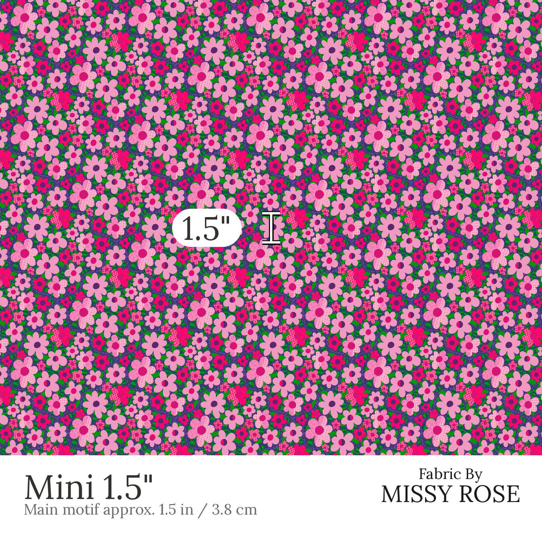 Rosie Browett 42 Mini 1.5 inch print scale guide | Fabric by Missy Rose