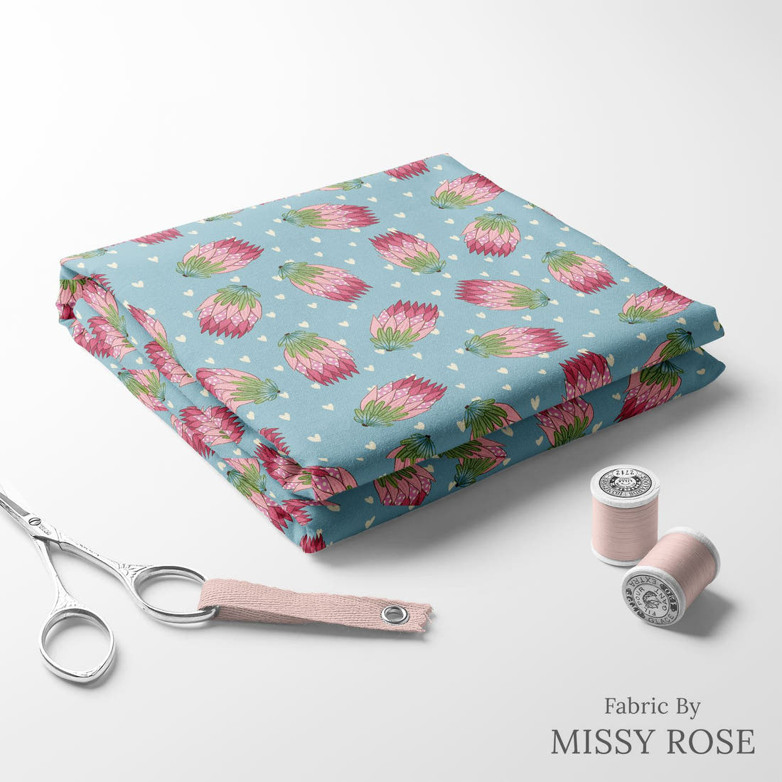 Rosie Browett 43 folded fabric stack with matching thread - pre-order fabric Australia | Fabric by Missy Rose