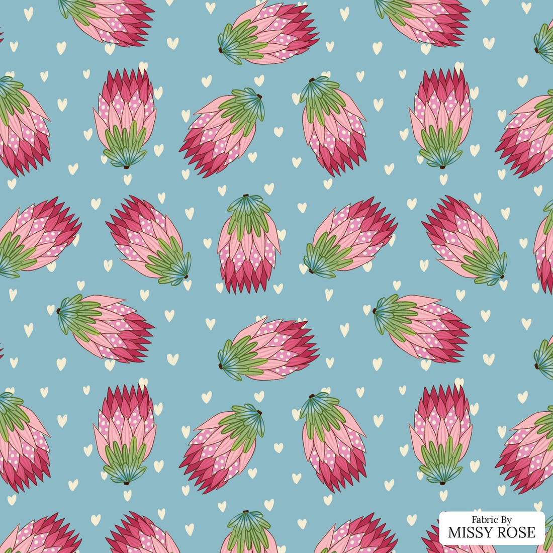 Rosie Browett 43 - flat view of the print, zoom in for detail | Fabric by Missy Rose