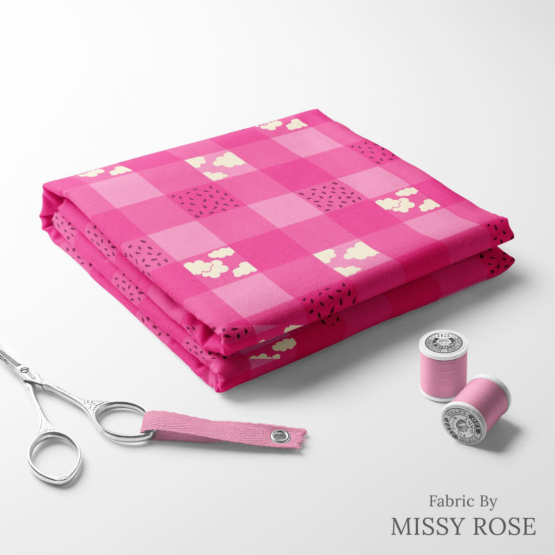 Rosie Browett 44 folded fabric stack with matching thread - pre-order fabric Australia | Fabric by Missy Rose