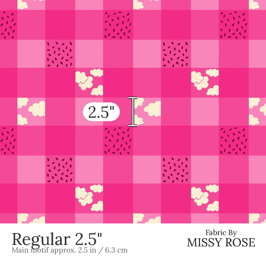 Rosie Browett 44 Regular 2.5 inch print scale guide | Fabric by Missy Rose