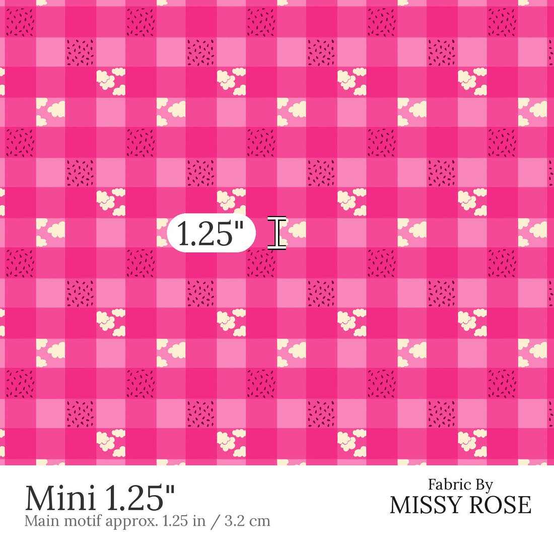 Rosie Browett 44 Mini 1.25 inch print scale guide | Fabric by Missy Rose