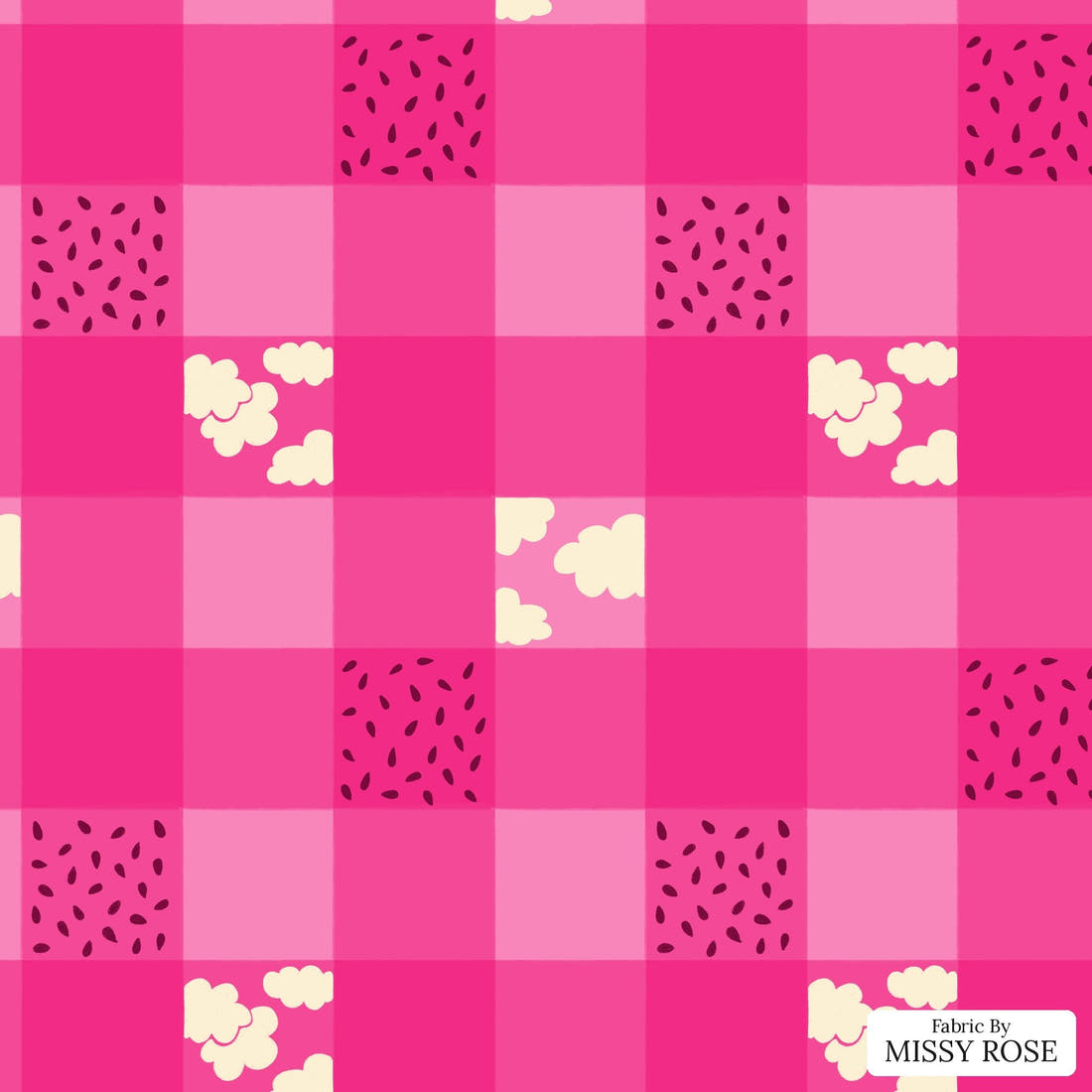 Rosie Browett 44 - flat view of the print, zoom in for detail | Fabric by Missy Rose