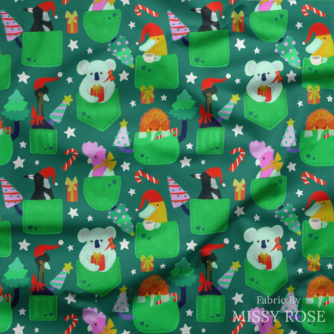 Rosie Browett 45 draped fabric mockup - custom printed fabric by the metre | Fabric by Missy Rose
