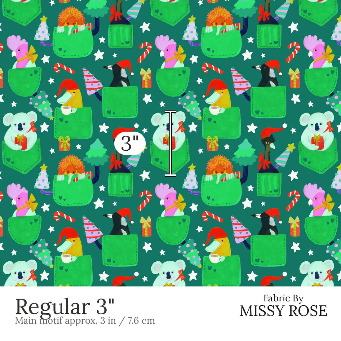 Rosie Browett 45 Regular 3 inch print scale guide | Fabric by Missy Rose