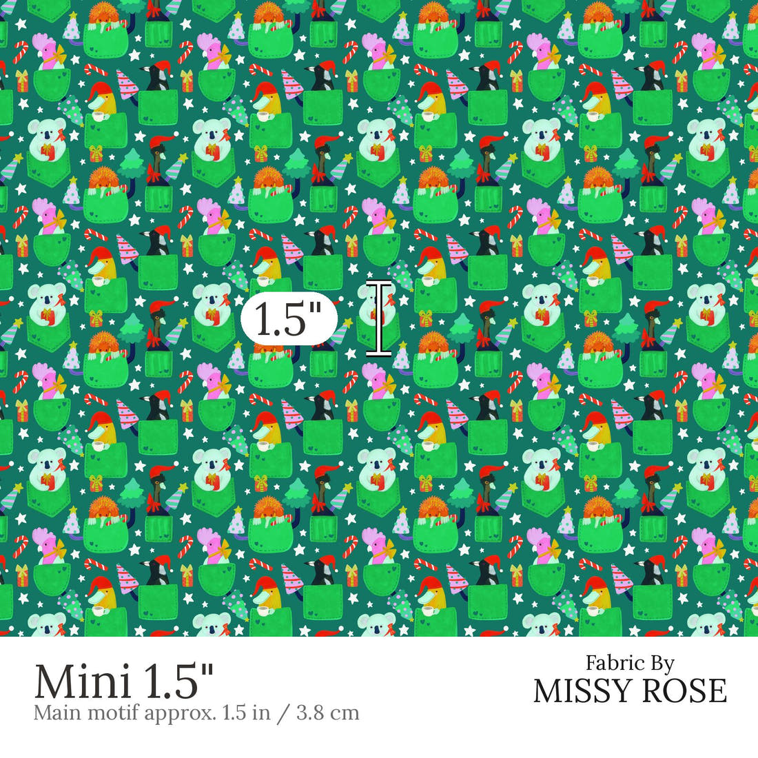 Rosie Browett 45 Mini 1.5 inch print scale guide | Fabric by Missy Rose
