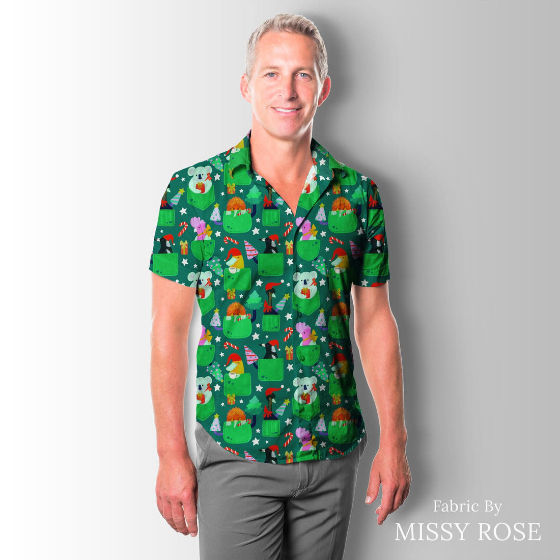 Rosie Browett 45 sewn into a mens shirt - see how the print looks made up | Fabric by Missy Rose