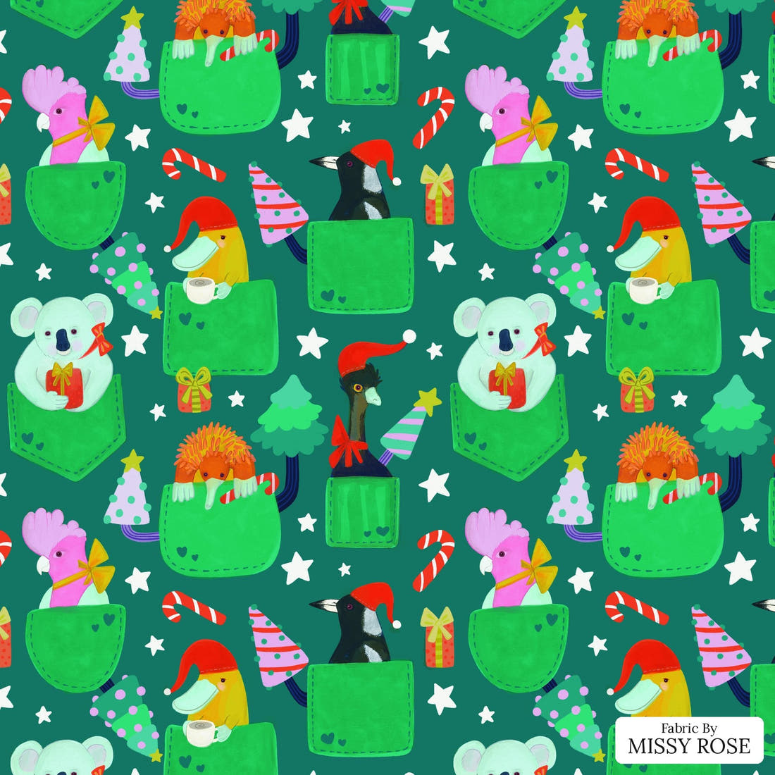 Rosie Browett 45 - flat view of the print, zoom in for detail | Fabric by Missy Rose