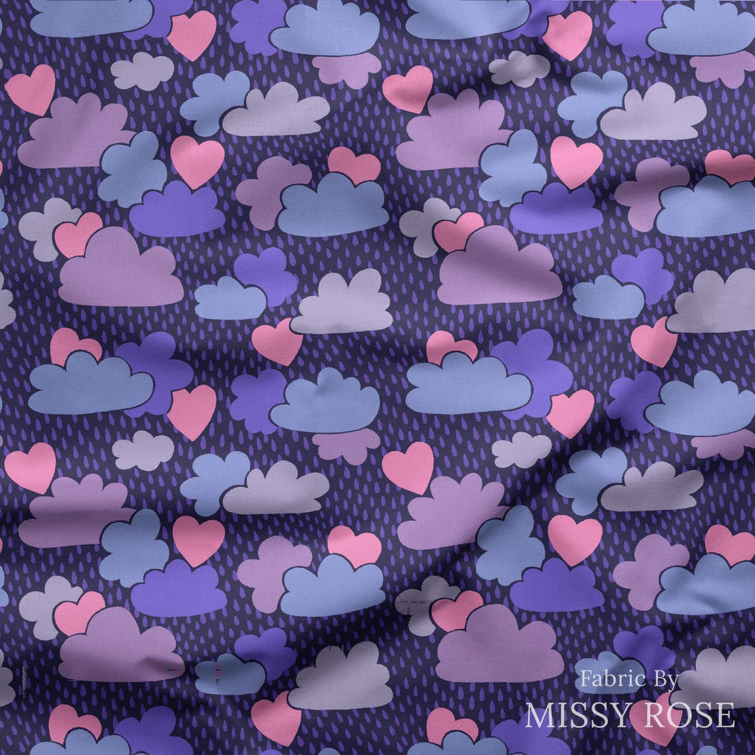 Rosie Browett 46 draped fabric mockup - custom printed fabric by the metre | Fabric by Missy Rose