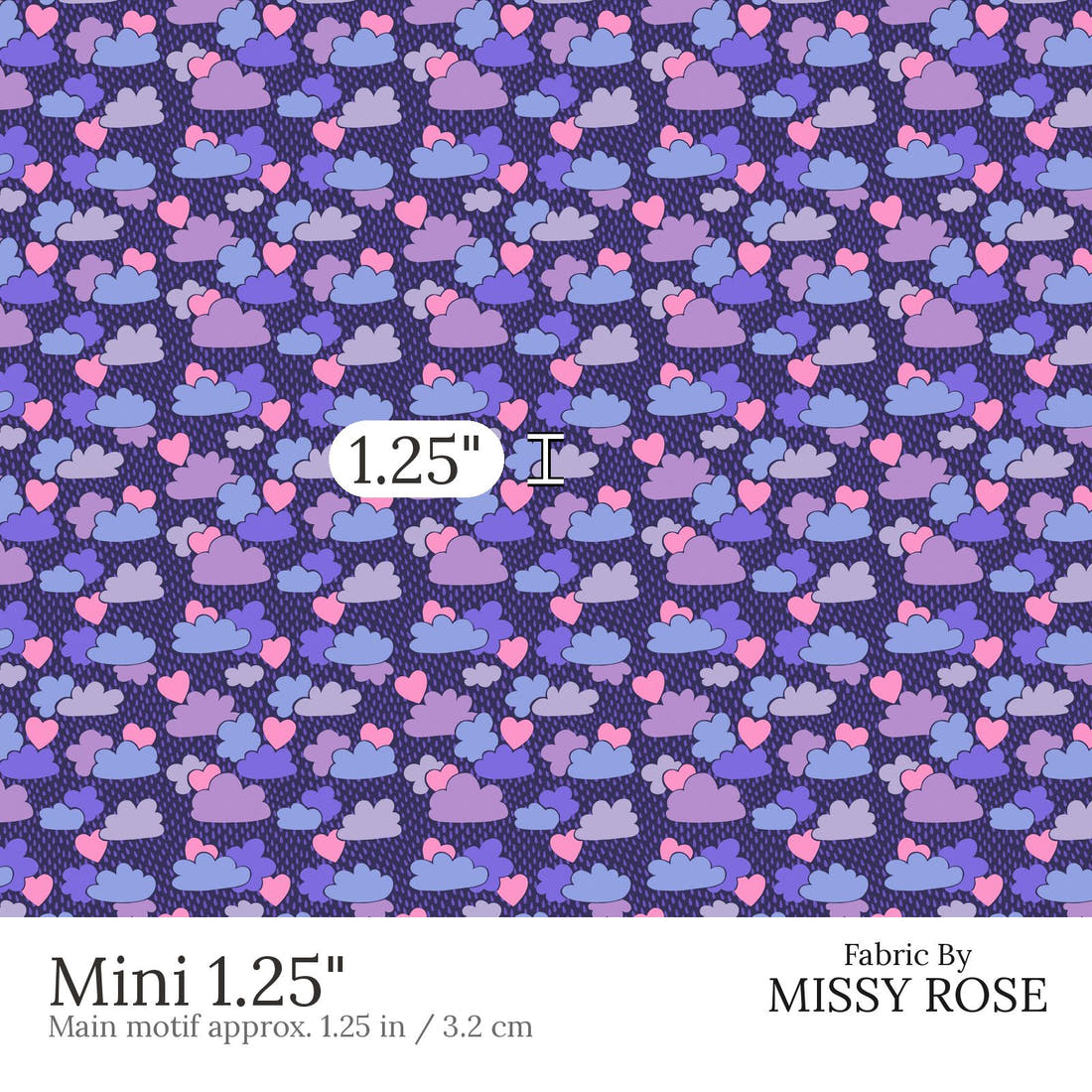 Rosie Browett 46 Mini 1.25 inch print scale guide | Fabric by Missy Rose