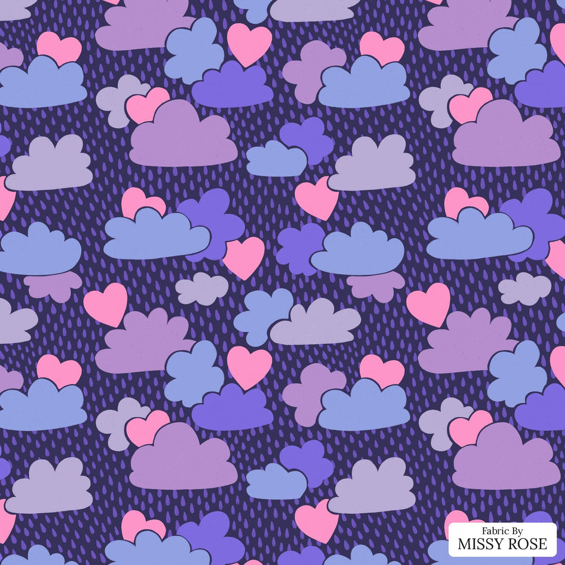 Rosie Browett 46 - flat view of the print, zoom in for detail | Fabric by Missy Rose