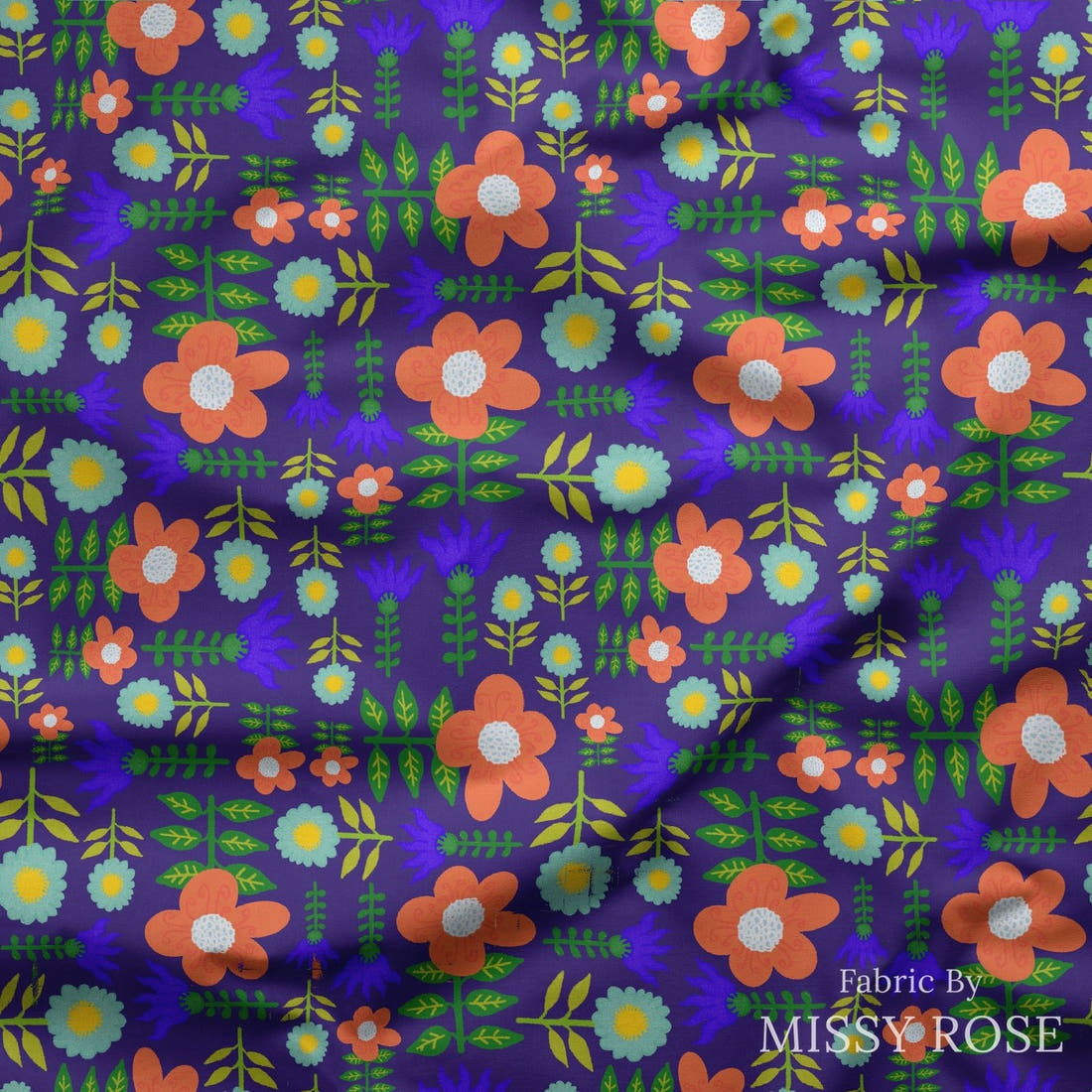Rosie Browett 47 draped fabric mockup - custom printed fabric by the metre | Fabric by Missy Rose