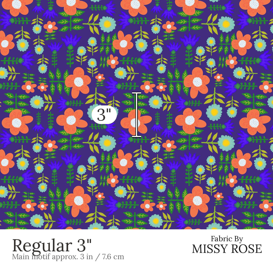 Rosie Browett 47 Regular 3 inch print scale guide | Fabric by Missy Rose