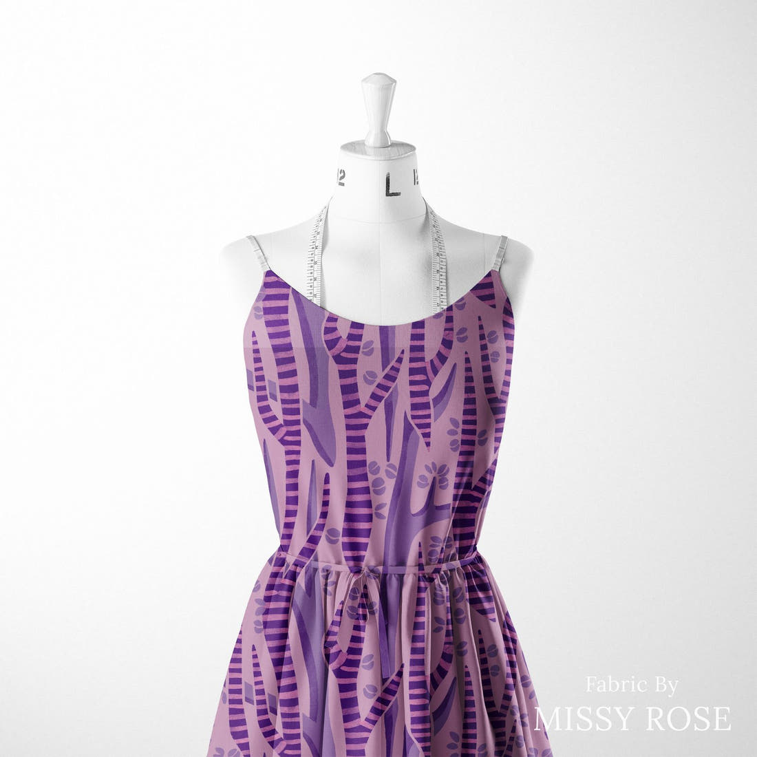 Rosie Browett 48 sewn into a womens dress form - see how the print looks made up | Fabric by Missy Rose