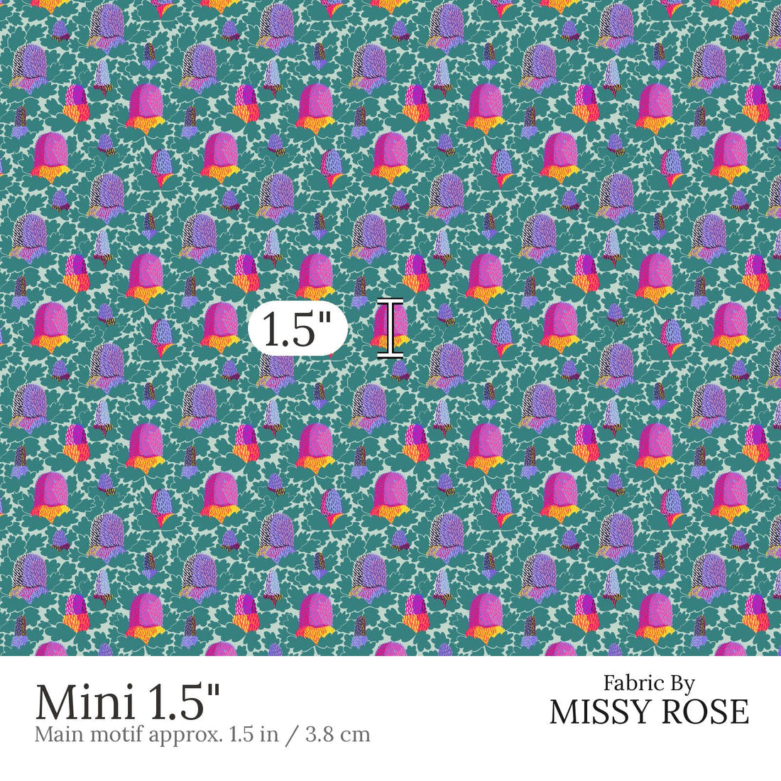Rosie Browett 49 Mini 1.5 inch print scale guide | Fabric by Missy Rose