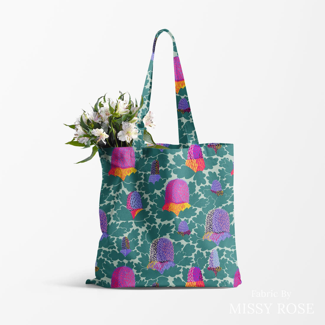 Rosie Browett 49 sewn into a tote bag - see how the print looks made up | Fabric by Missy Rose