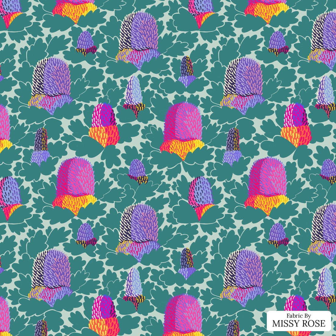 Rosie Browett 49 - flat view of the print, zoom in for detail | Fabric by Missy Rose