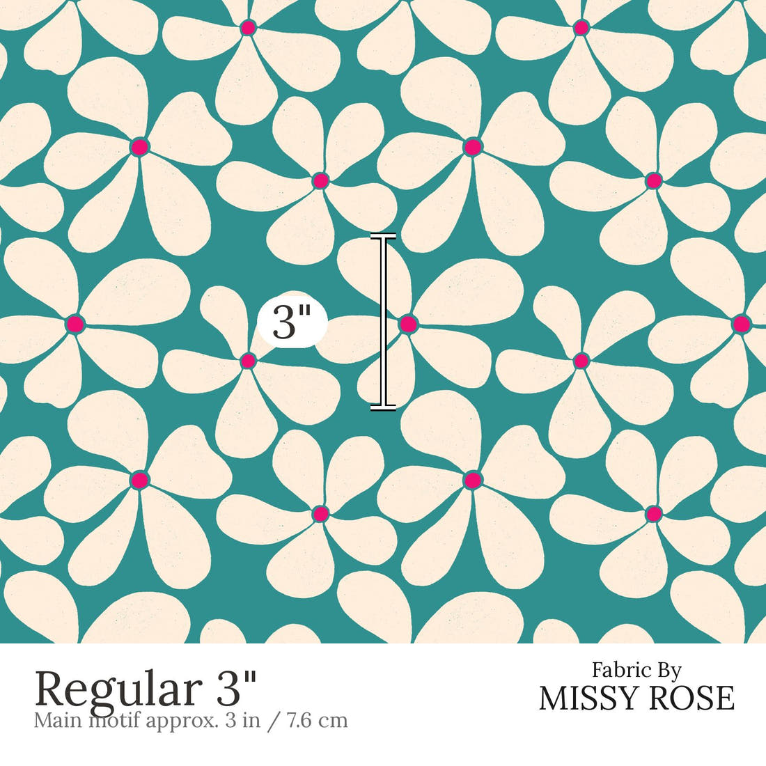 Rosie Browett 50 Regular 3 inch print scale guide | Fabric by Missy Rose