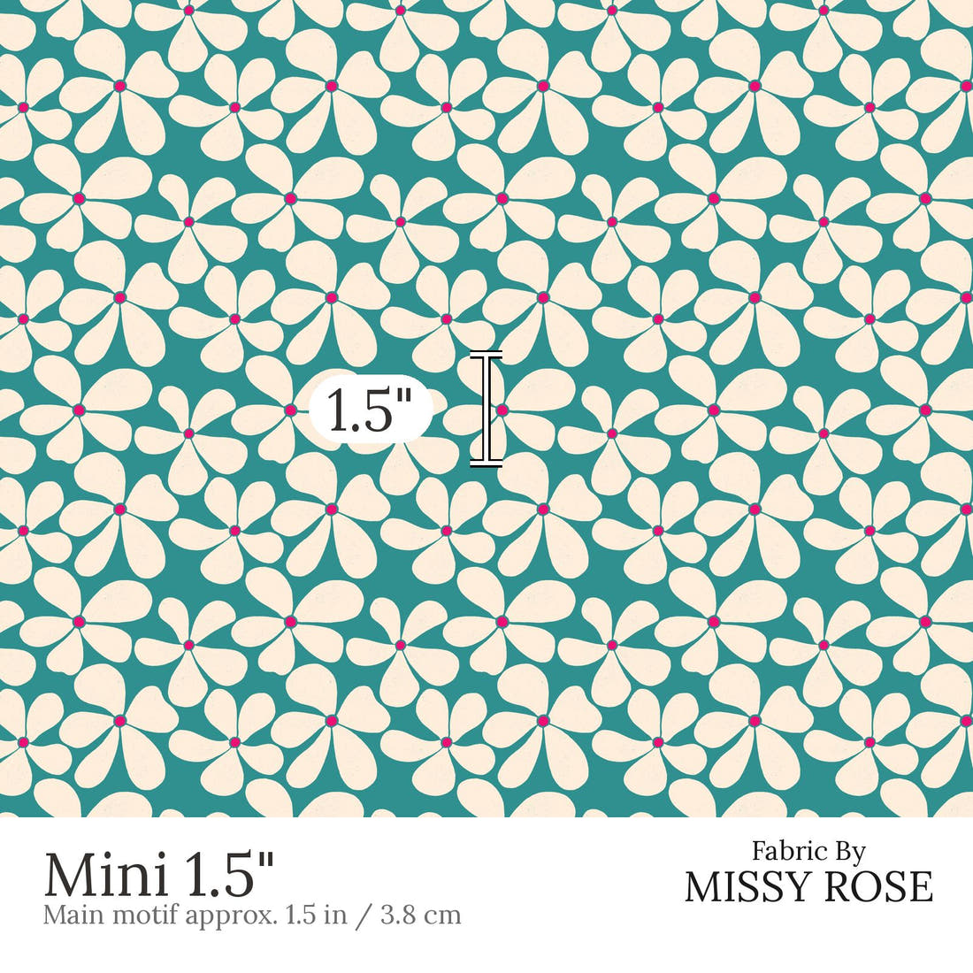 Rosie Browett 50 Mini 1.5 inch print scale guide | Fabric by Missy Rose