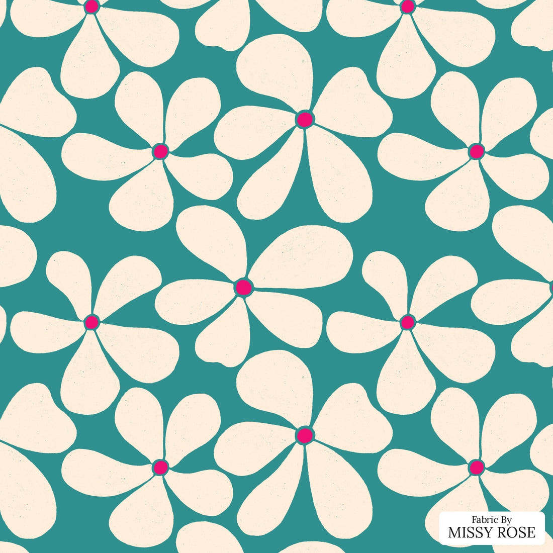 Rosie Browett 50 - flat view of the print, zoom in for detail | Fabric by Missy Rose