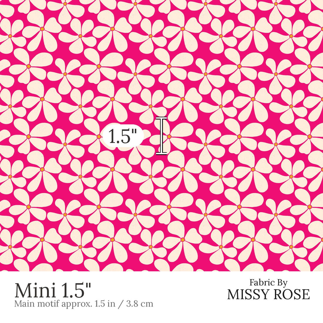 Rosie Browett 51 Mini 1.5 inch print scale guide | Fabric by Missy Rose