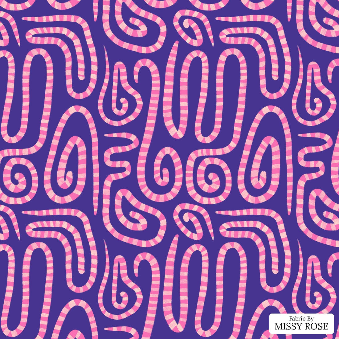 Rosie Browett 53 - flat view of the print, zoom in for detail | Fabric by Missy Rose