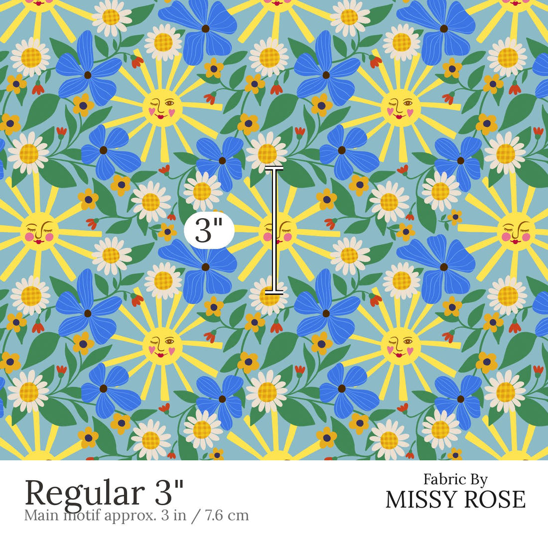 Rosie Browett 55 Regular 3 inch print scale guide | Fabric by Missy Rose