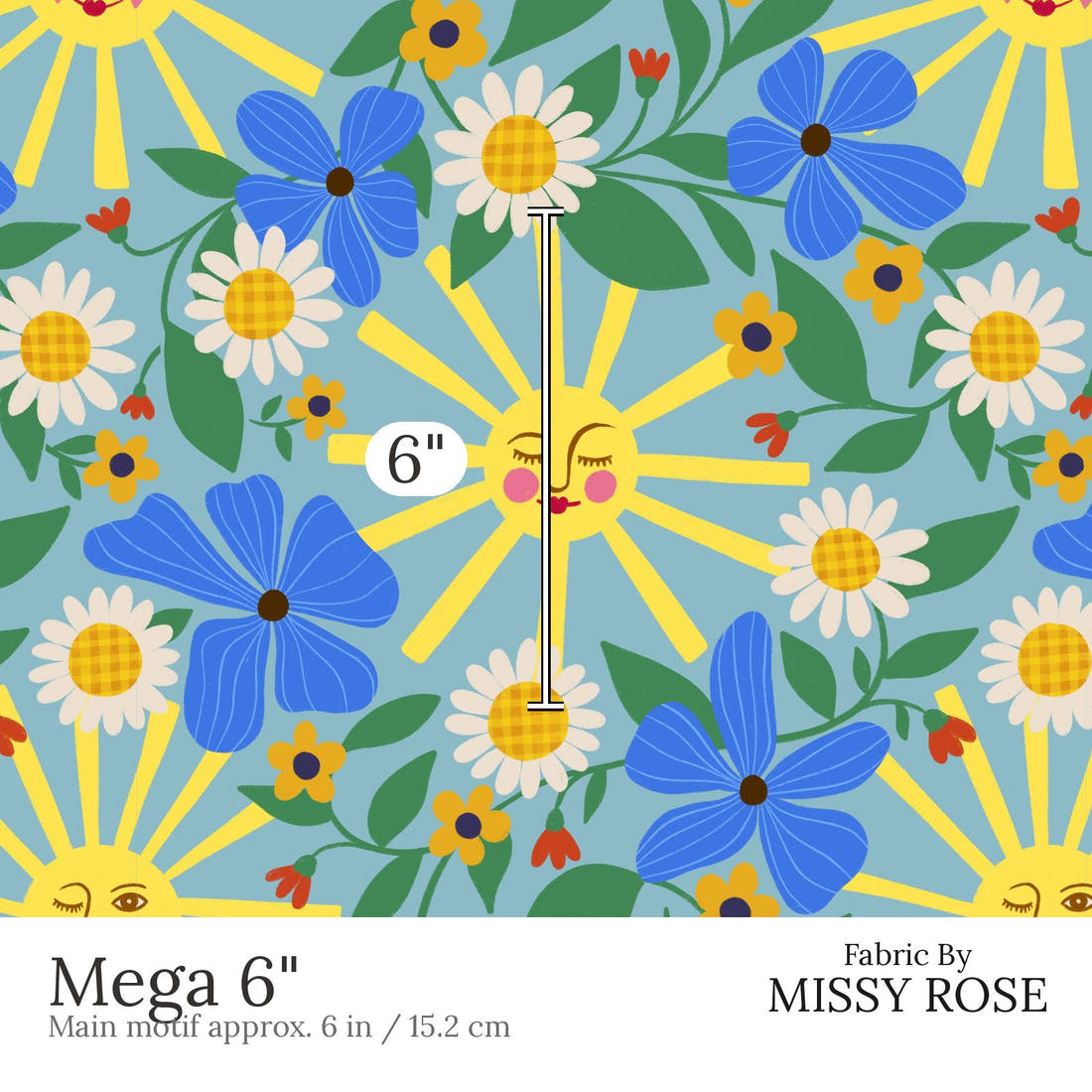 Rosie Browett 55 Mega 6 inch print scale guide | Fabric by Missy Rose
