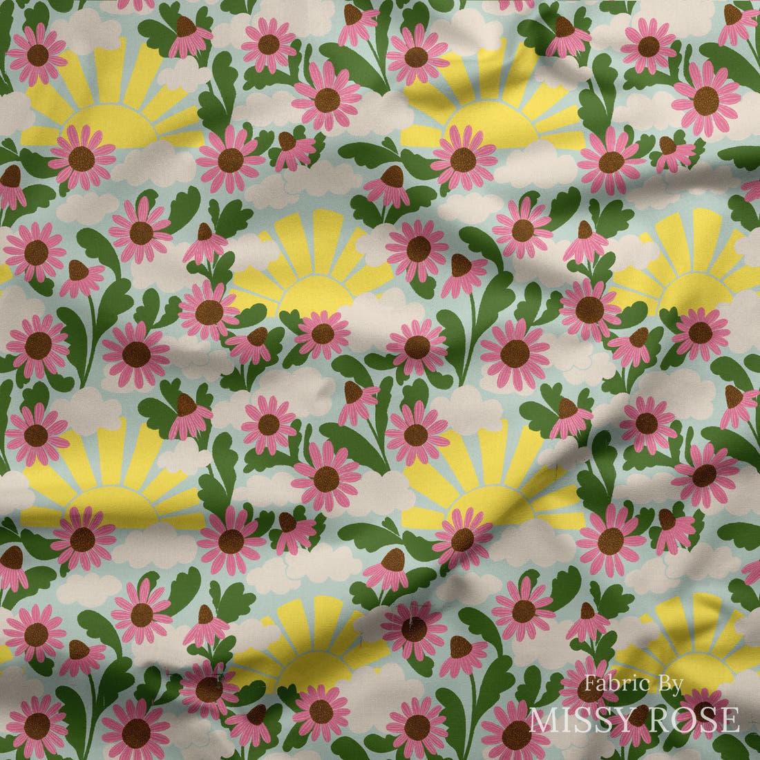 Rosie Browett 57 draped fabric mockup - custom printed fabric by the metre | Fabric by Missy Rose