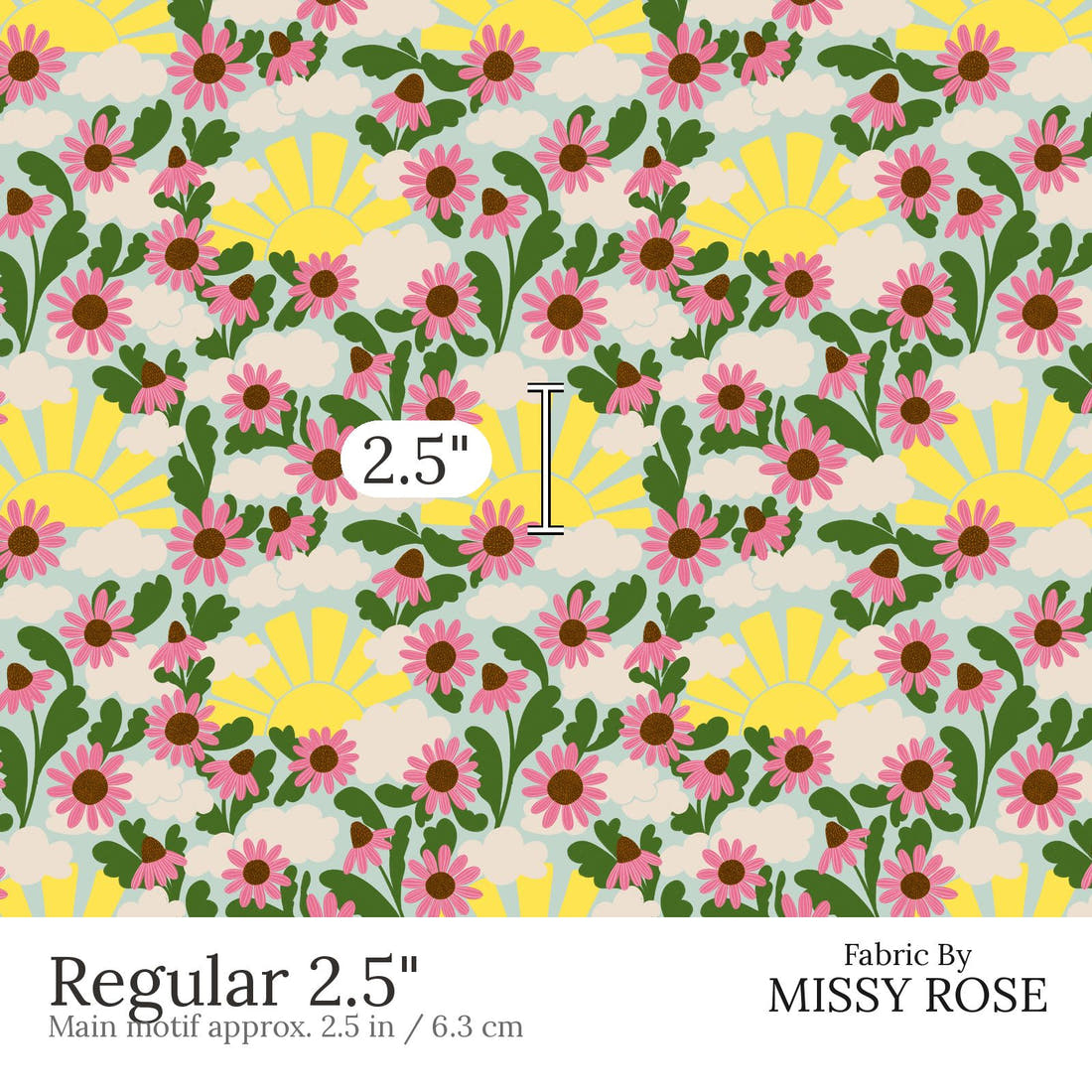 Rosie Browett 57 Regular 2.5 inch print scale guide | Fabric by Missy Rose