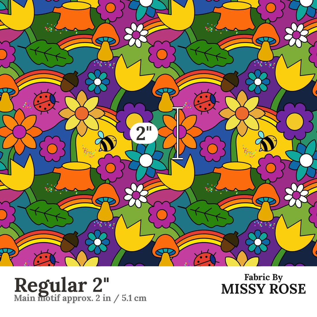 Scandi 1 Regular 2 inch print scale guide | Fabric by Missy Rose